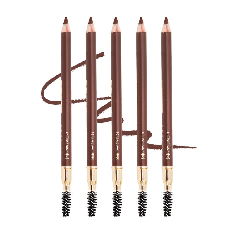 Bodermincer Eyebrow Pencil Longlasting Waterproof Durable Automaric Liner Eyebrow 5 Colors to Choose 5pcs 5 Brown